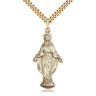 14kt Gold Filled Large Miraculous Medal Necklace 1 3/8 x 5/8 inches with 24 inch chain by Bliss