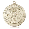 14kt Solid Gold St. Roch Patron Saint Medal Pendant 1 1/8 x 1 inch by Bliss Manufacturing USA