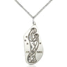 Sterling Silver Large Ave Maria Catholic pendant necklace 1 1/4 x 1/2 inch with 18 inch chain by Bliss
