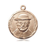 14kt Solid Gold St. Damien of Molokai Medal Pendant 7/8 x 3/4 inch handcrafted by Bliss USA