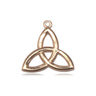 Medium 14kt solid gold Trinity Irish knot medal pendant 3/4 x 3/4 inches handcrafted by Bliss
