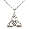 Sterling Silver Trinity Irish Knot Necklace 3/4 inch pendant with 18 inch chain handmade by Bliss Manufacturing