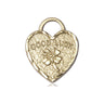 14kt Solid Gold Good Luck Shamrock Heart Pendant 3/4 x 5/8 inch handcrafted by Bliss Manufacturing