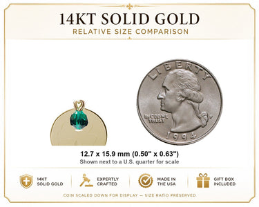 Small 14kt Solid Gold Shamrock Medal 1/2 X 5/8