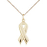 Gold Filled Cancer Awareness Necklace 7/8 x 3/8 inch pendant on 18 inch curb chain by Bliss Manufacturing