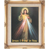 Divine Mercy Jesus Christ Catholic wall art 16x20 framed print Jesus I Trust in You antique gold frame Adolfo Simeone