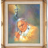 Pope Saint John Paul II Catholic wall art 16x20 framed print with antique gold frame by Adolfo Simeone