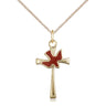 14kt Gold Filled Cross with Holy Spirit Dove Necklace 7/8 x 1/2 inches on 18 inch chain by Bliss Manufacturing