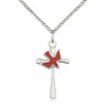 Sterling Silver Cross with Holy Spirit Dove Necklace 7/8 x 1/2 inches on 18 inch chain by Bliss