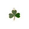 14kt solid gold small Shamrock Catholic medal pendant handcrafted by Bliss Manufacturing USA