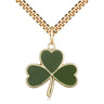 14kt gold filled medium Irish shamrock Catholic pendant necklace with 24 inch chain by Bliss