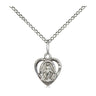 Small sterling silver Miraculous Medal necklace 3/8 by 3/8 inches on 18 inch chain by Bliss