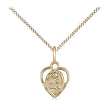 Gold Filled Small St. Ann Patron Saint Medal Necklace 3/8 inch by 1/4 inch with 18 inch Chain by Bliss