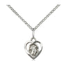 Sterling silver small Guardian Angel necklace 3/8 x 1/4 pendant with 18 inch chain by Bliss Manufacturing