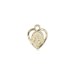 14kt Solid Gold Small Our Lady of Perpetual Help Medal Pendant | 3/8 x 1/4 | USA Made by Bliss