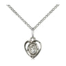 Small Sterling Silver Our Lady of Perpetual Help Medal Necklace 3/8 x 1/4 inch on 18 inch Chain by Bliss
