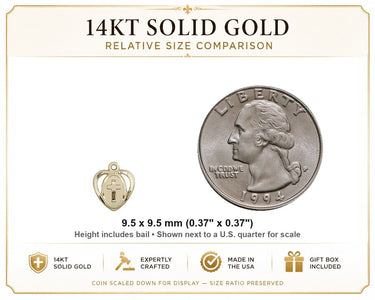 14kt Solid Gold Small Heart Cross Pendant | 3/8"x3/8" | Handcrafted in USA by Bliss