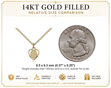 14kt Gold Filled Small Our Lady of La Salette Medal Necklace | 3/8" x 1/4" Pendant | 18" Chain | USA Made by Bliss