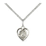 Sterling Silver Infant of Prague Medal Necklace 3/8x1/4 inch pendant on 18 inch chain by Bliss