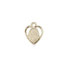 Small 14kt solid gold St. Ann patron saint medal pendant, 3/8 x 1/4 inches, handcrafted in USA by Bliss Manufacturing