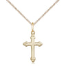 Small 14kt Gold Filled Catholic Cross Necklace 5/8 x 3/8 inches with 18 inch chain by Bliss Manufacturing