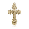 14kt solid gold Catholic crucifix pendant 1 inch by half inch medium size handcrafted in USA by Bliss Manufacturing