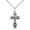 Sterling Silver medium crucifix necklace with 1 inch pendant on 18 inch chain handcrafted by Bliss Manufacturing USA