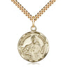 Medium 14kt Gold Filled St. Camillus of Lellis patron saint medal necklace with 7/8 x 3/4 inch pendant on 24 inch curb chain by Bliss