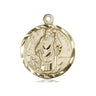 14kt Solid Gold St. Patrick Patron Saint Medal Pendant 7/8 x 3/4 inches handcrafted by Bliss Manufacturing