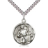 Sterling Silver St Genesius Patron Saint Medal Necklace 7/8 x 3/4 inch with 24 inch chain by Bliss