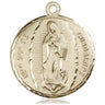 14kt Solid Gold Large Our Lady of Guadalupe Medal Pendant 1.25 x 1 inch by Bliss Manufacturing USA