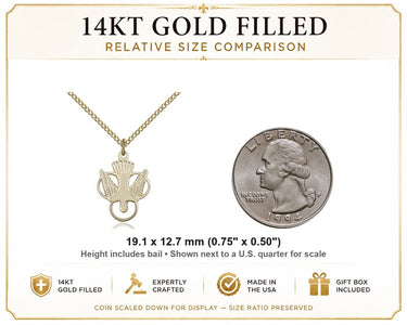 14kt Gold Filled Medium Holy Spirit Pendant Necklace | 3/4" x 1/2" | 18" Chain | USA Made by Bliss