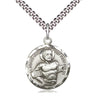 Sterling silver St. Dismas Good Thief patron saint medal necklace 7/8 x 3/4 inch with 24 inch chain by Bliss