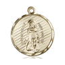 14kt Solid Gold St. Peregrine Patron Saint Medal Pendant 1 x 7/8 inches handcrafted by Bliss