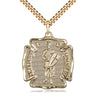 14kt Gold Filled St. Florian Patron Saint Medal Necklace 1 1/8 x 1 inch 24 inch Chain Bliss