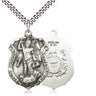 Sterling silver St. Michael medal necklace with 1.25 inch pendant and 24 inch curb chain by Bliss