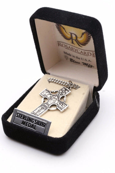 Sterling Silver Large Celtic Cross Necklace | 1 5/8 x 7/8 Pendant | 24" Chain | USA Made by Bliss