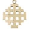 Extra Large 14kt Solid Gold Jerusalem Cross Pendant 2 1/4 x 2 inches handcrafted by Bliss Manufacturing USA