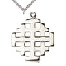 Sterling silver extra large Jerusalem cross necklace 2 1/4 x 2 inches with 24 inch chain by Bliss