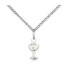 Sterling Silver Small Chalice Pendant Necklace 3/8 x 1/8 inch on 18 inch chain handmade by Bliss Manufacturing