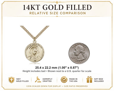14kt Gold Filled Mary Pendant 1" x 7/8" Medium | 24" Chain | Bliss