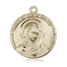 14kt Solid Gold Medium Mary Medal Pendant 1 x 7/8 inch Handcrafted by Bliss