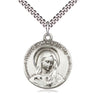 Medium Sterling Silver Mary Catholic Pendant Necklace 1 inch by Bliss Manufacturing