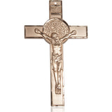 Extra Large 14kt Solid Gold St. Benedict Medal Pendant 3 inch handcrafted by Bliss Manufacturing USA