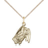 14kt gold filled small Guardian Angel necklace 5/8 x 1/2 pendant with 18 inch chain by Bliss Manufacturing