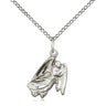 Sterling silver small Guardian Angel necklace 5/8 x 1/2 pendant with 18 inch chain by Bliss Manufacturing