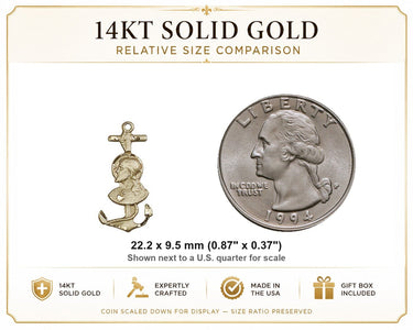 Colgante de Medalla Mediana de San Cristóbal de Oro Sólido de 14kt | 7/8" x 3/8" | Hecho a mano en EE. UU. por Bliss