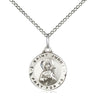 Sterling Silver Small St. Jude Patron Saint Medal Necklace 5/8 x 1/2 inch on 18 inch chain by Bliss