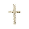 14kt solid gold cross pendant medium 7/8 inch by 1/2 inch handcrafted by Bliss Manufacturing USA