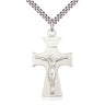Sterling Silver Large Celtic Crucifix Necklace with 24 inch chain, handcrafted Catholic jewelry by Bliss